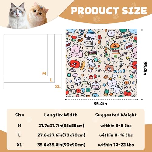 Image of Wortade 21.7 inch Cat Grooming Wrap Cat Wrap for Grooming Cat Wrap for Cutting Nails Cat Restraint for Nail Clipping to Wrap Anti-Bite, Anti-Scratch (Cute, 3-8 lbs)