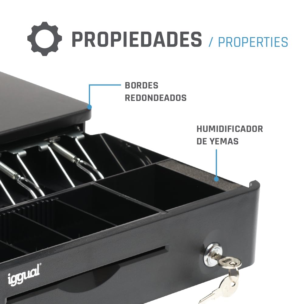 IGGUAL CAJÃ“N PORTAMONEDAS IRON-10R 38CM 4+5 NEGRO