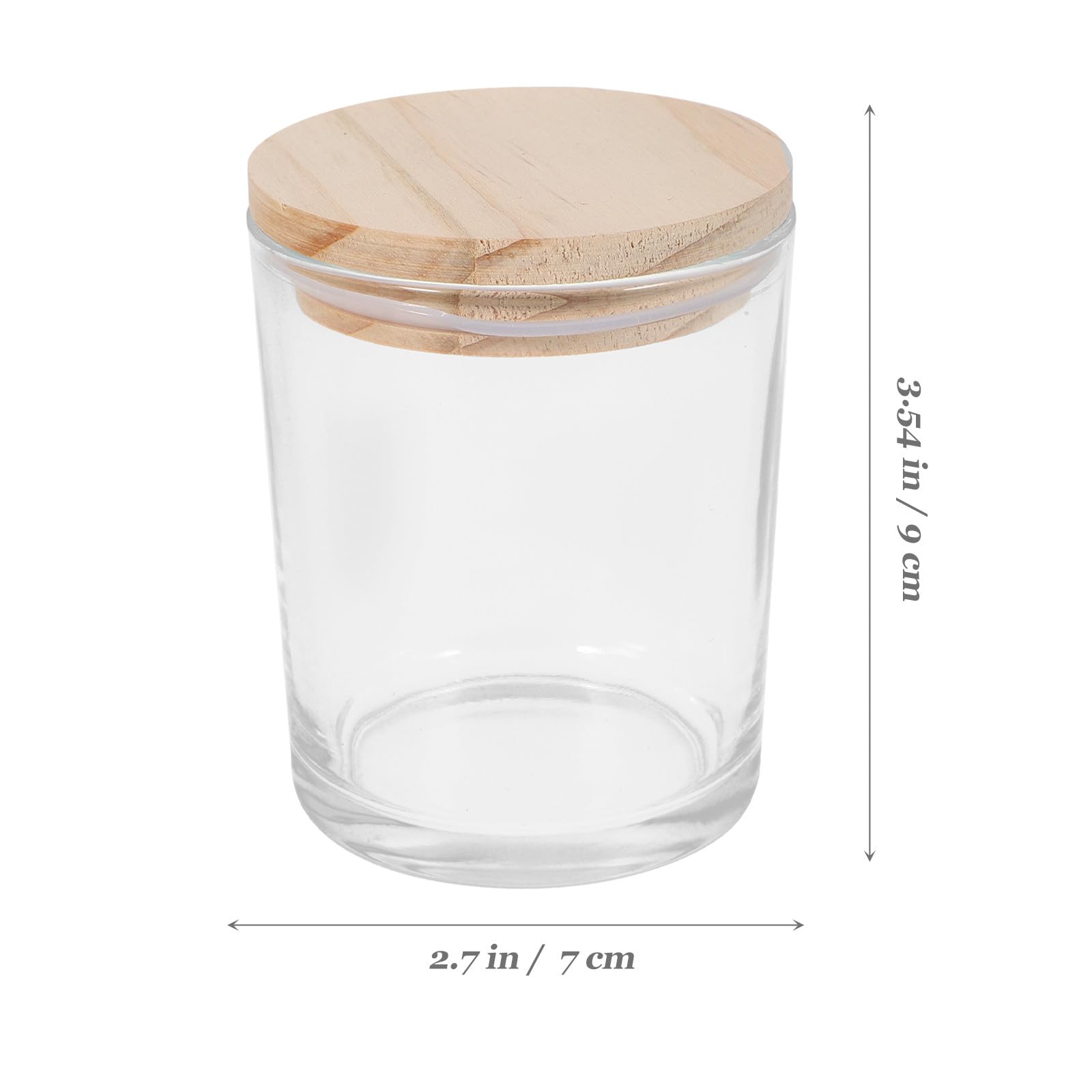SUPVOX 4 Stück Glas Kerzengläser mit Bambusdeckel 200ml Transparente Kerzendosen für Aromatherapie und Wohnkultur Praktisches Schlichtes Design für Zuhause