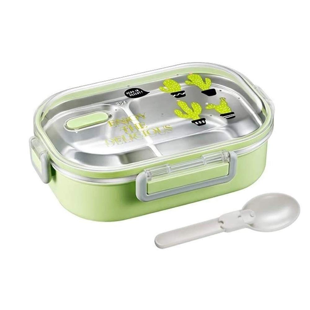 fiambrera, Fiambrera de acero inoxidable 304 grado alimenticio con compartimentos for adolescentes, hombres y mujeres(Grün)