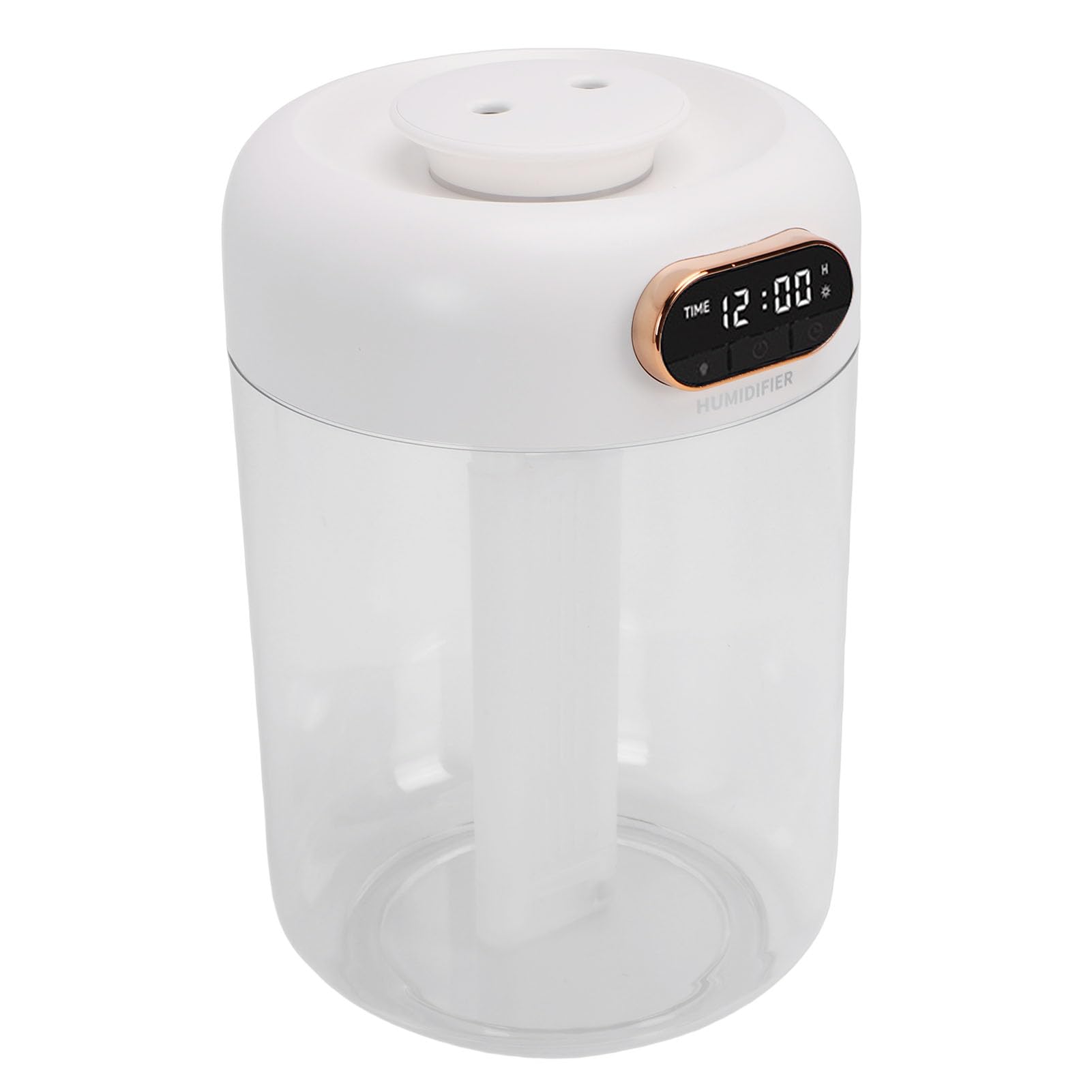 EMUKOEP Humidificador de Escritorio con Doble Pulverización, Silencioso, 3L, con Luz Nocturna, Apagado Automático, Alimentado por USB, Blanco, para Dormitorio, Oficina, Dormitorio, Plástico, 9,4x6,3