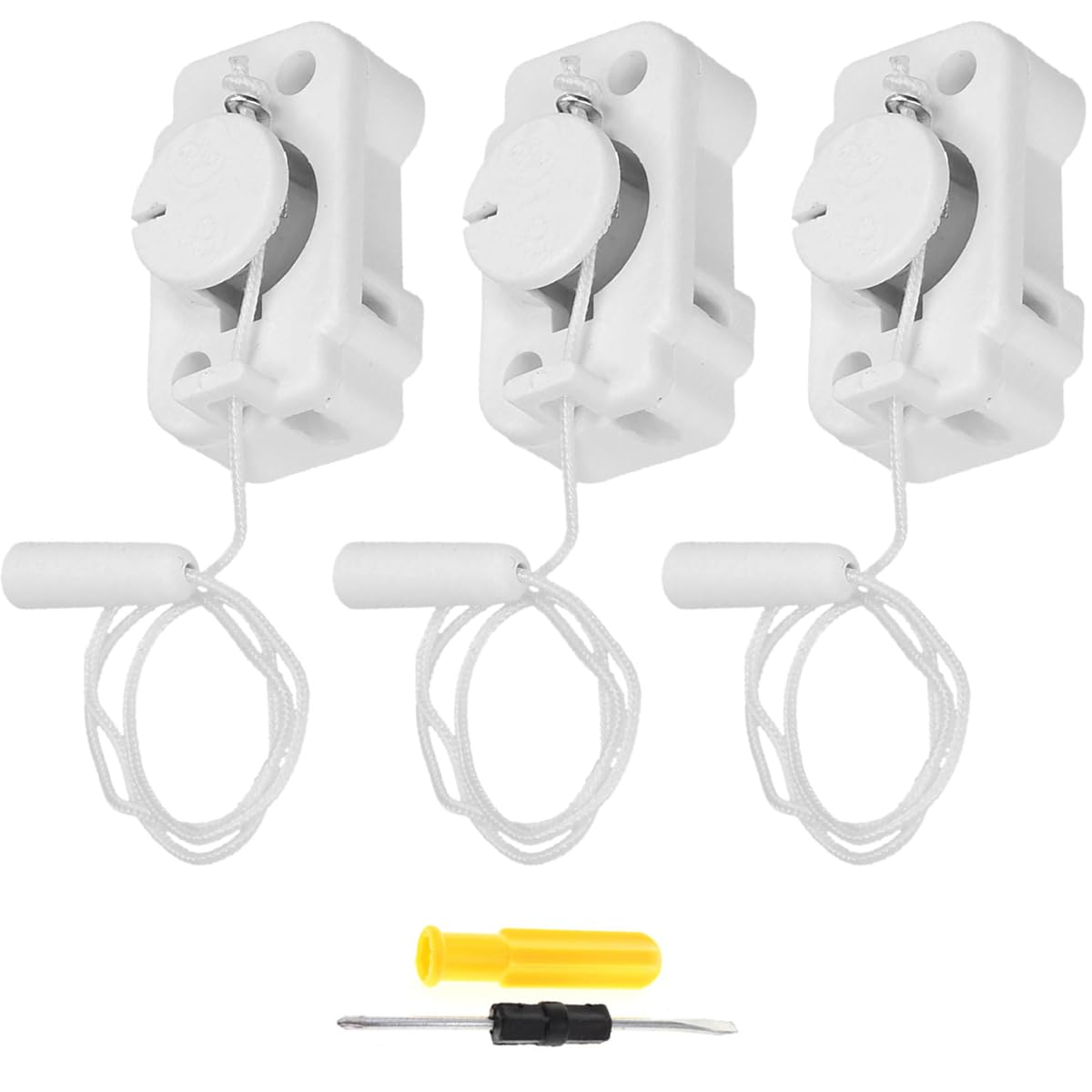 Acmerota Bathroom Pull Cord Light Switch 2Amp Side Action Pull Cord Switch Mini Pull Cord Switch Light Pull Switch ON/Off Cord String Pull Switch for Ceiling Light (M200)