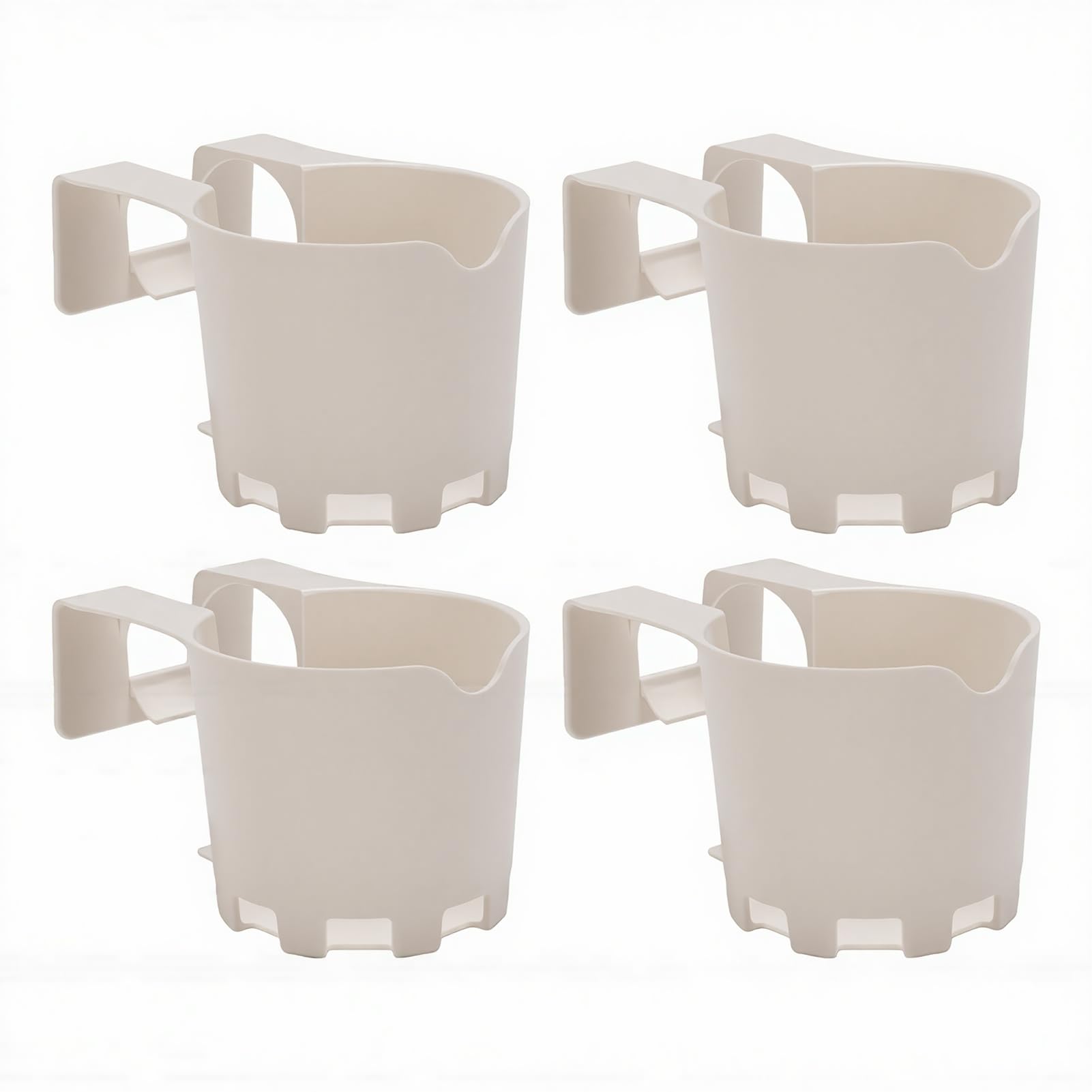 Cocoarm Portabicchieri a Bordo Piscina Confezione da 4 Portabevande in ABS con Morsetto su Portabevande per Piscina 5,9 X 3,9 X 3,4 Pollici per Piscine Fuori Terra Barra Superiore Rotonda per (WHITE)