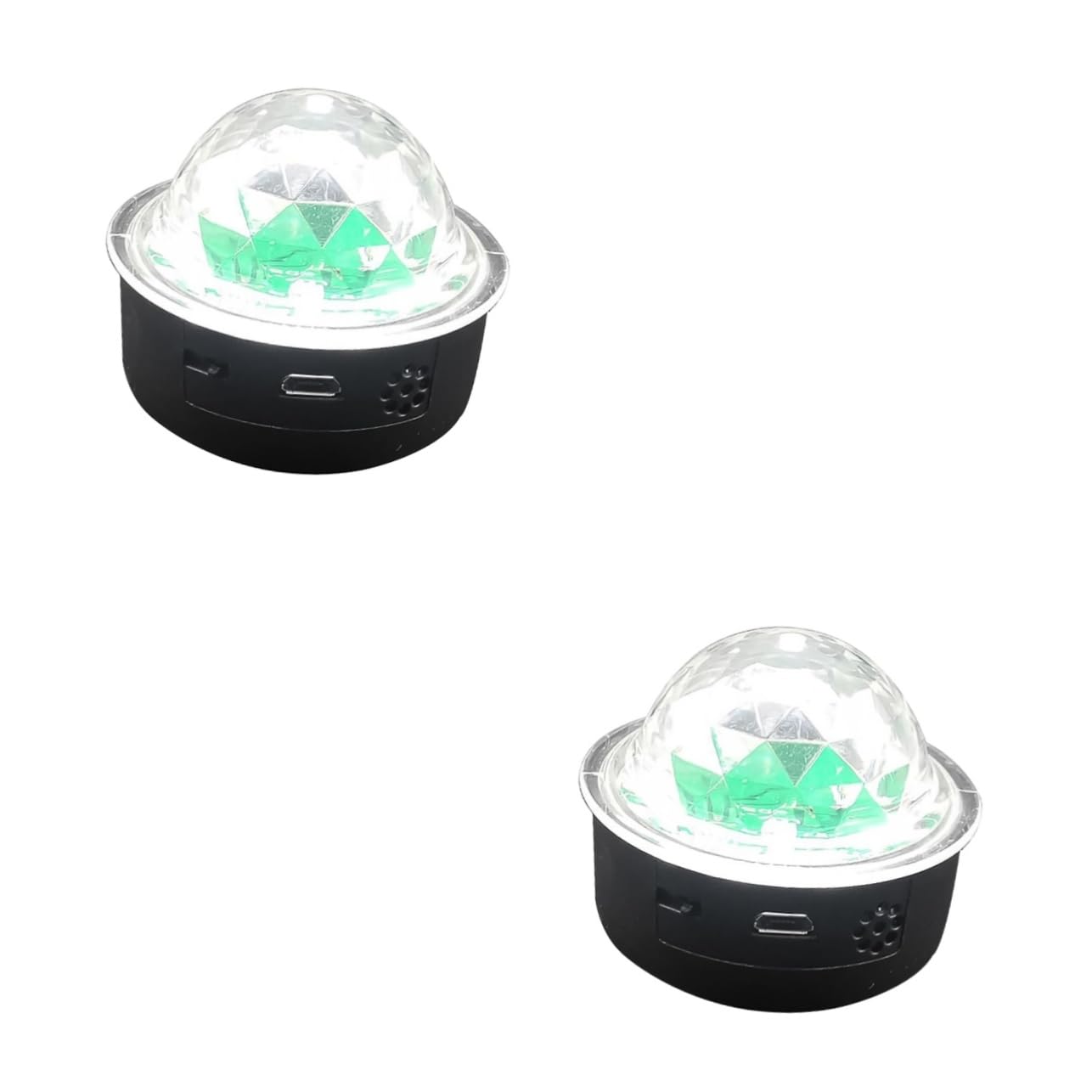 Uonlytech 2pcs RGB Voice Control Stage Lamp USB Charging Disco Light for Ktv Home Parties Compact Crystal Atmosphere Lamp Battery