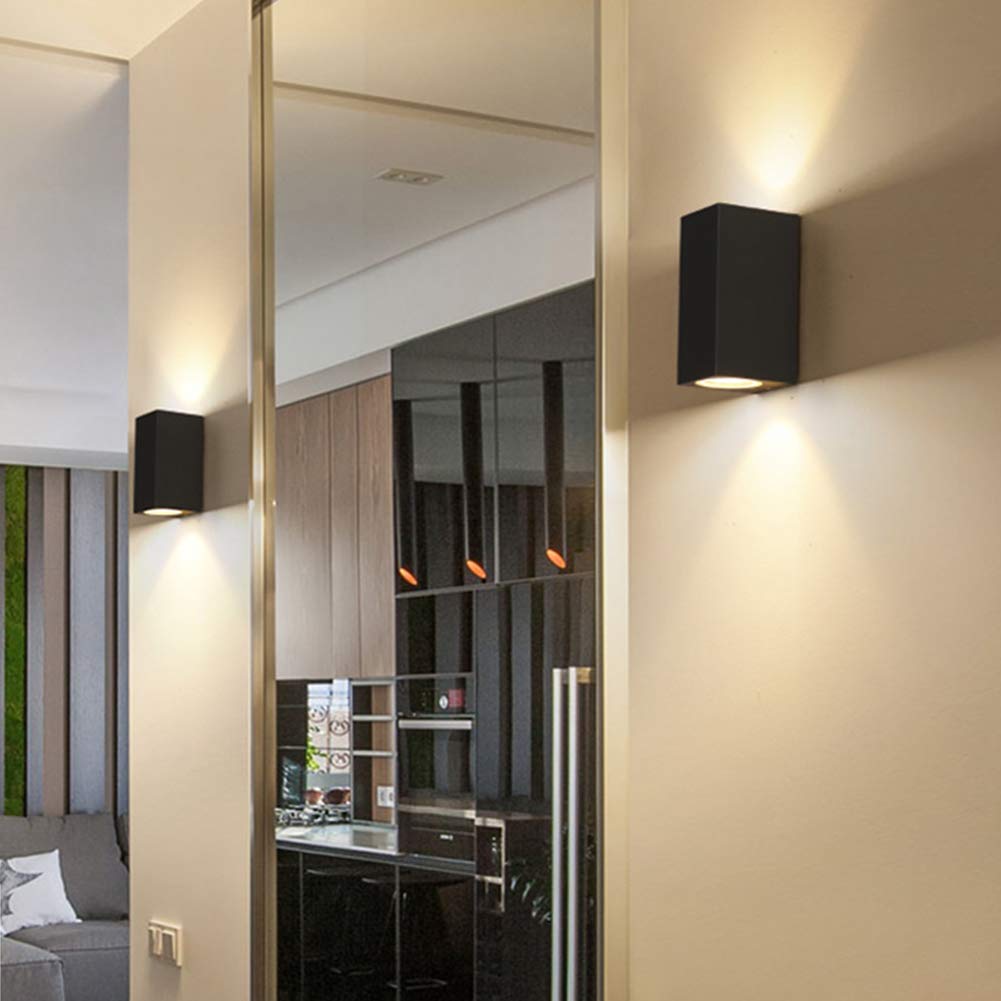Nowoczesna lampa ścienna LED do użytku na zewnątrz, 6 W, aluminiowa, wodoodporna IP65, oświetlenie wewnętrzne, oświetlenie do przedpokoju, drzwi, ciepła biel, 3000 K
