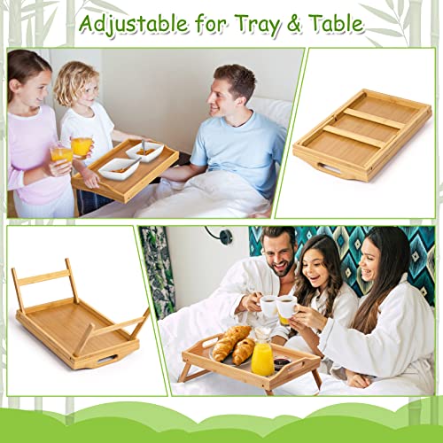 Bed Tray Table Folding Legs With Handles Breakfast Food Tray For Sofa,Bed,Eating,Drawing,Platters Serving Lap Desk Snack Tray (Bamboo Medium) #TOP3