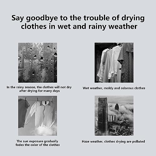 droger, intelligente bescherming tegen oververhitting tegen constante temperatuur, luchtdroger kleding, opvouwbaar aanraakscherm, verwarmde kledingdroger met hoes, regenachtig weer, blauw - Image 6