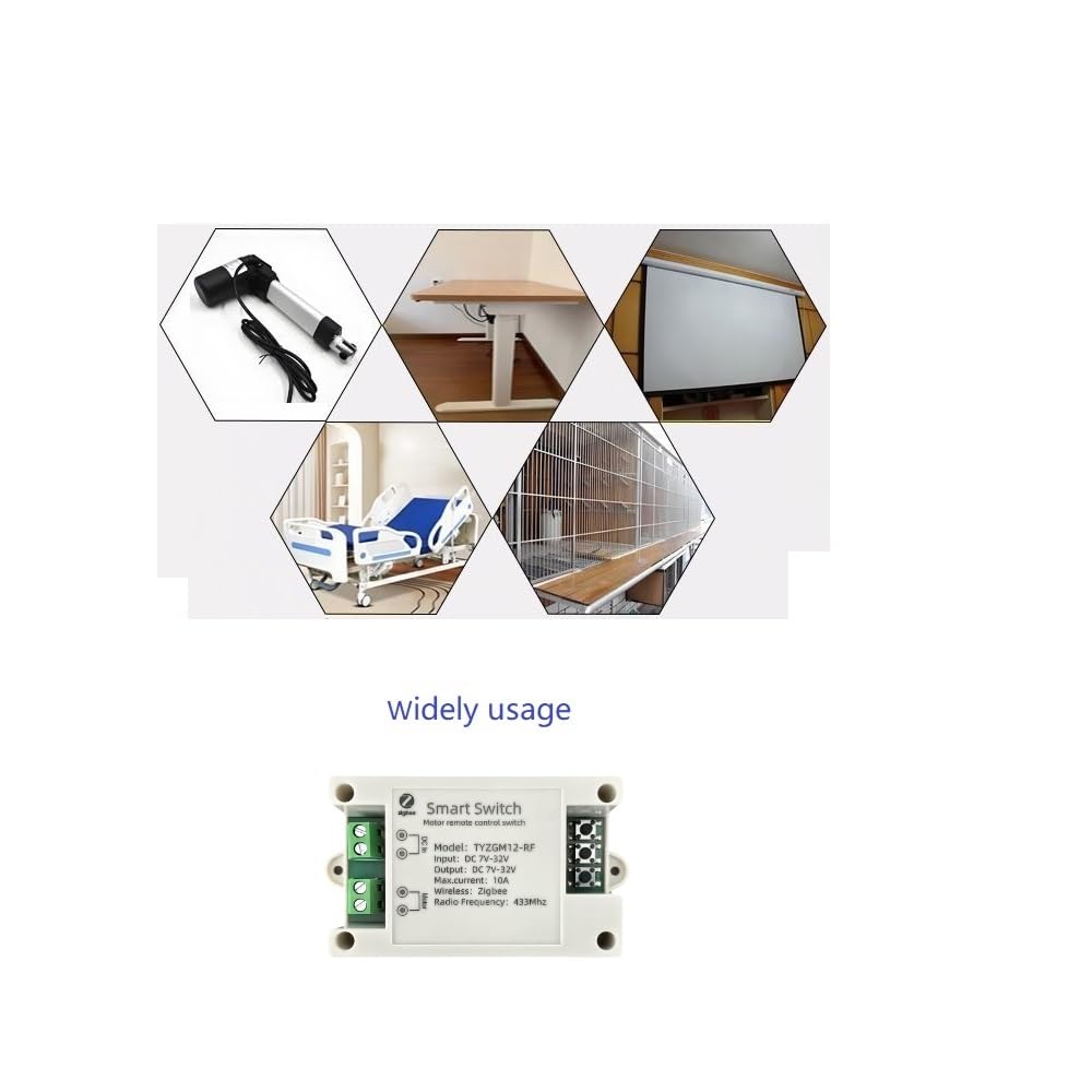 Tuya Smart Life App Zigbee Smart Wireless DC Linear Acuator/Motor Forward Reverse Controller Relay Module, fonctionne avec Alexa (hub Tuya Zigbee nécessaire)