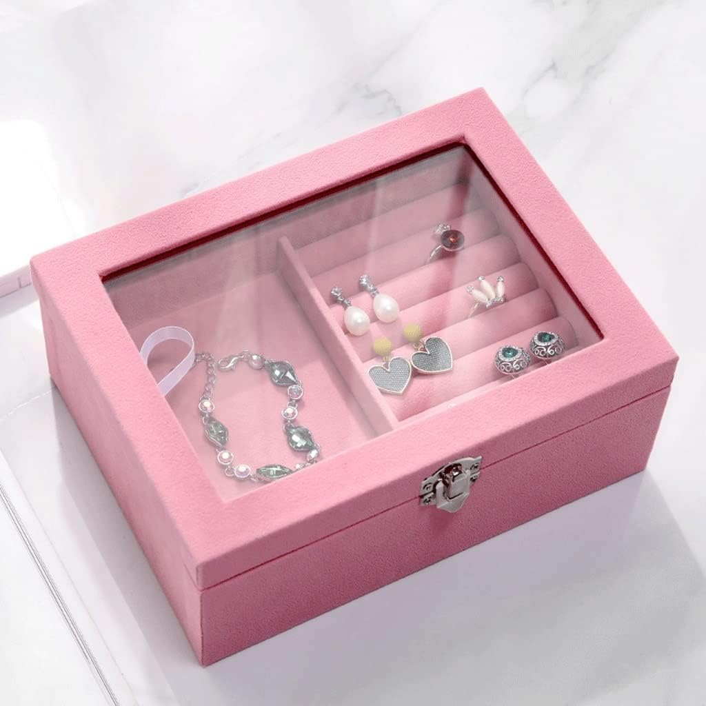 Jewelry Box, Jewerly Box Jewelry Box Organizer for Women Girls Simple Large Capacity Storage Box Bracelet Necklace Ring Earrings Jewelry Box Jewelry Box for Women (A)