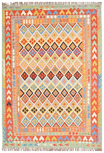 8x11 ft Afghan Kilim Rug Vegetable Dyed Indoor Traditional Bohemian