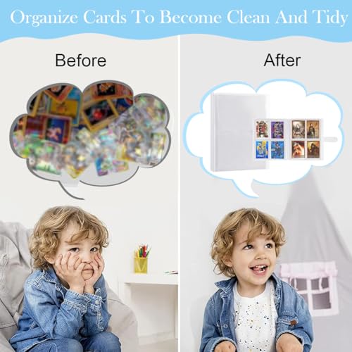 Image of PATPAT 240Pcs Card Holder 2.55*3.34ft Per Cell Trading Cards Organizer Holder Double Sided Transparent Card Collection Book with Snap Button Closure Game Trading Card Holder Photo Card Binder