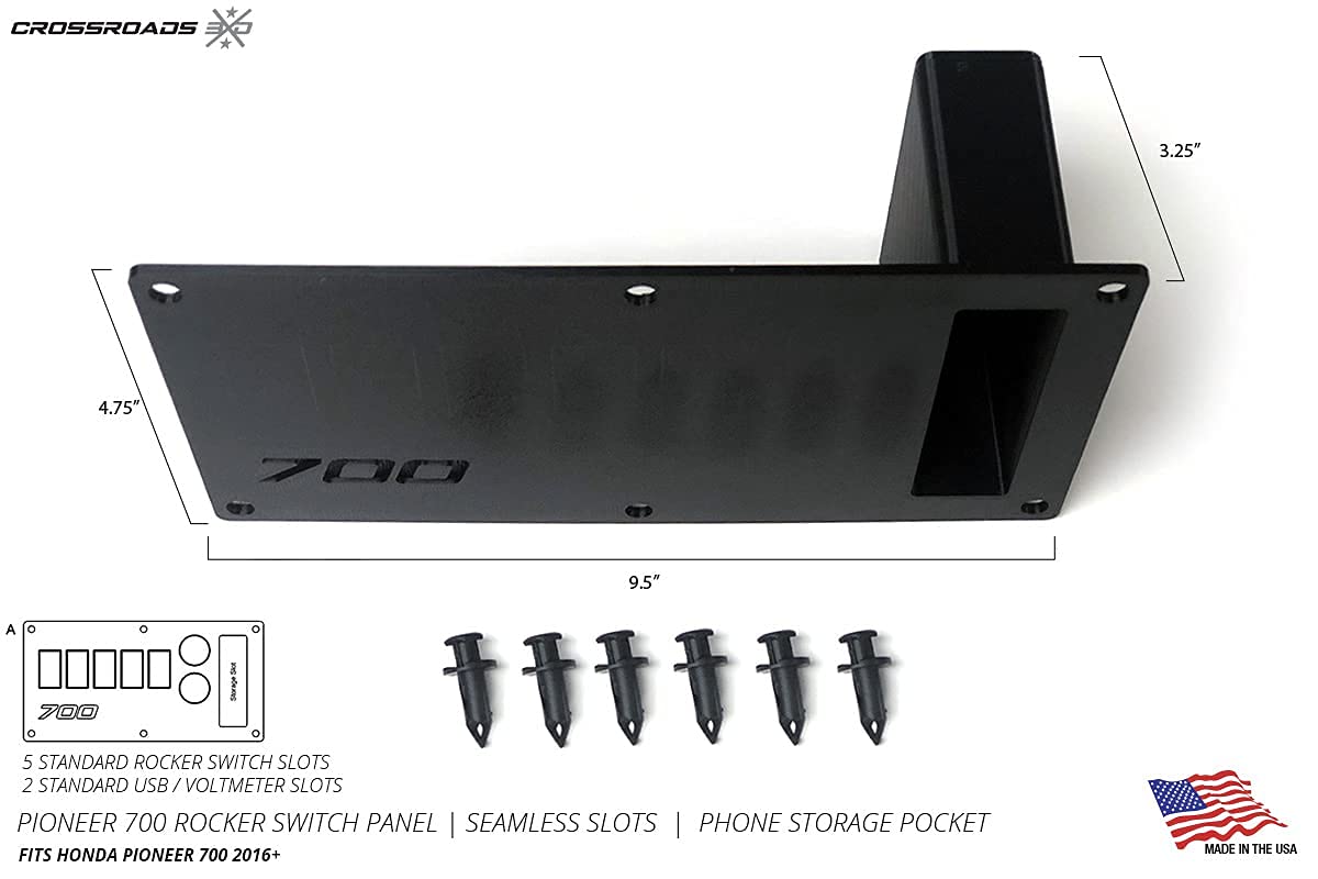 5+2 Rocker Switch Panel with Phone Storage Pocket for Honda Pioneer 700 2016-2022 / Quick and Easy Installation/Factory Appearance