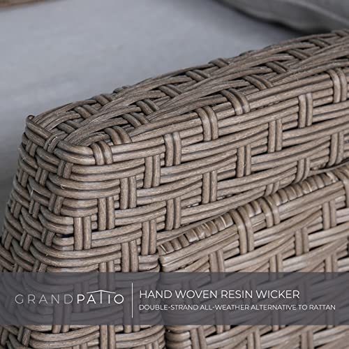 Grand Patio Indoor & Outdoor Set Of 2 Recliner Chair, Pe Wicker Patio Recliner With Flip Table Reclining Lounge Chair, Mist Grey #TOP6