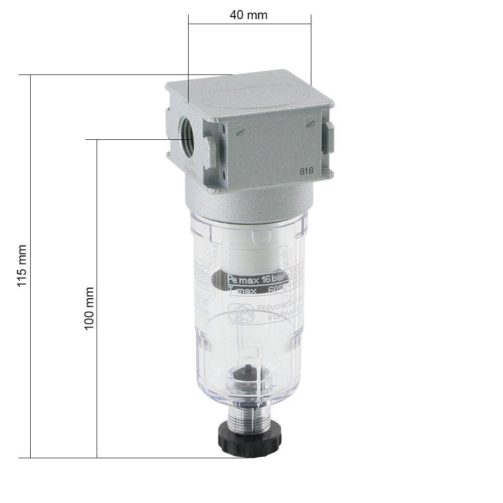 Filter Baureihe 0, 1000 l/min - G 1/8" - G 1/4" Druckluft Wasserabscheider Kondensat (G 1/4" (Standard))