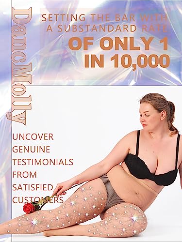 Image of DancMolly 10X Strong Ultra Sparkly Rhinestone Fishnet Stockings, Plus Size Sparkle Tights for Women Sexy Party Concert Outfit