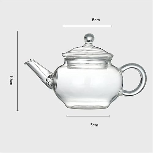 Miniatura 2 de Tetera - Tetera de vidrio para estufa, 8.5 fl oz8.5 onzas, tetera transparente para té de hojas sueltas y frutas