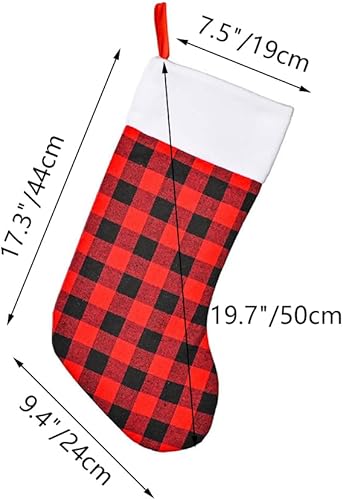 Miniatura 2 de Yahpetes Medias de Navidad, 6 unidades, medias de Navidad a cuadros, medias colgantes personalizadas para decoración de fiestas de Navidad (17.3 x