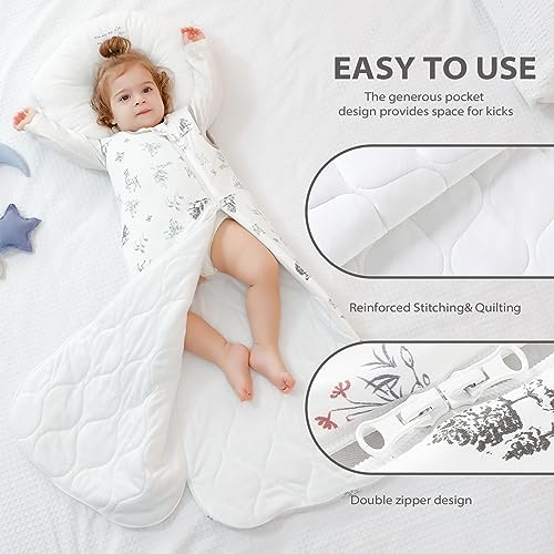 Mosebears Baby Sleeping Bag 2.5 Tog,bamboo Wniter Sleeping Bag Toddler Wearable Blanket for Infant Toddler,Super soft and warm(Forest,0-6 months) - Image 4
