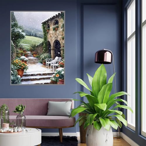 Peinture diamant complet paysage de neige 50x70cm Tloome A-1068