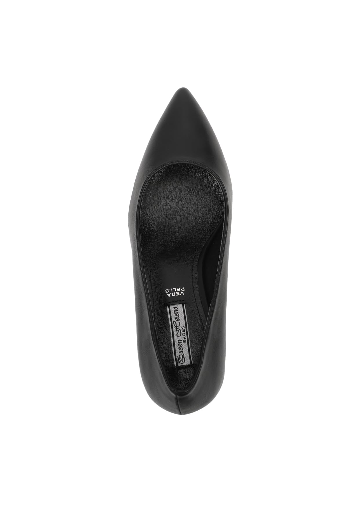 QUEEN HELENA Scarpe Basse Chiuse con Tacco Décolleté Donna ZM9503 (Nero Pu, Numeric_38)