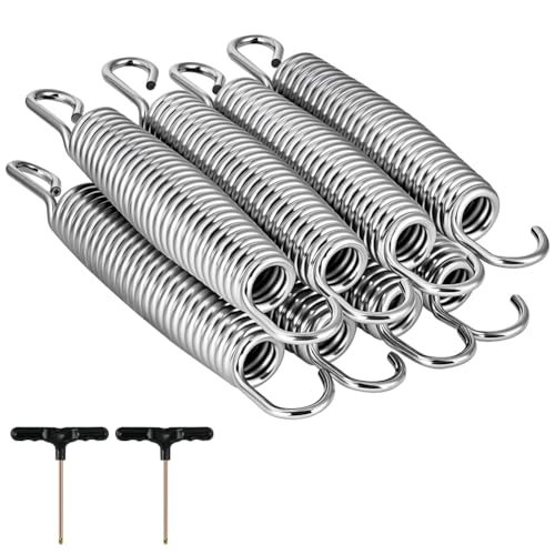 AOOSA 8 pcs muelles de trampolín,resortes de trampolín con Gancho en t,Resistentes reemplazo de resortes de trampolín para Interiores y Exteriores(140mm)