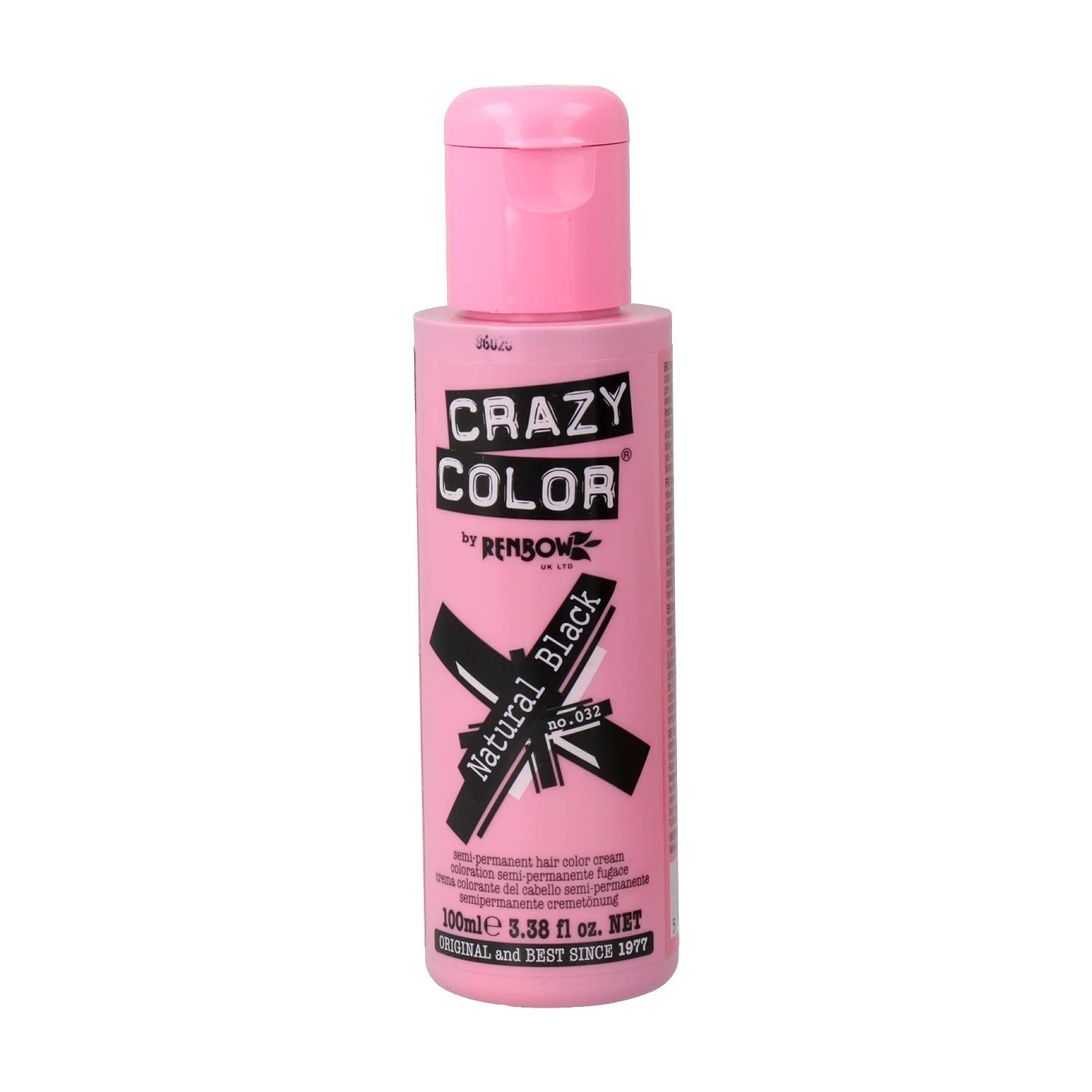 Crazy Color Semi-Permanent Hair Colour – 032 Natural Black – Renbow – Bottle