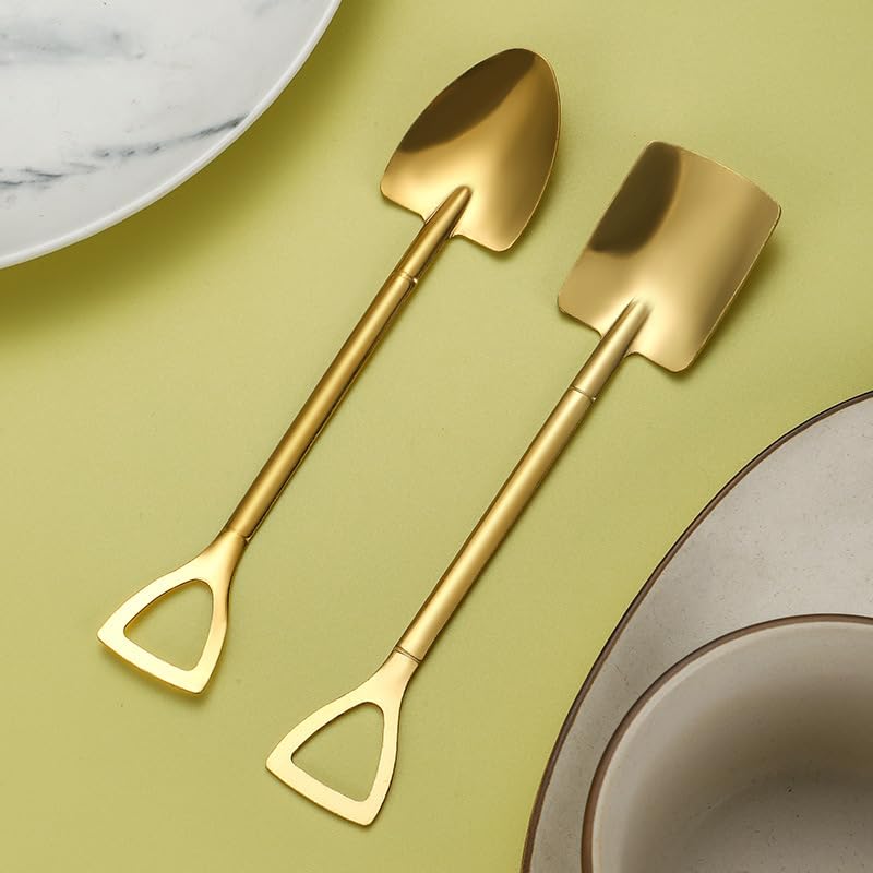 SEELLODGE Silverware Flatware Cutlery Set, 2/8/12/16/20/24 Pcs Stainless Steel Shovel Spoon Set (Watermelon Dessert/Ice Cream)(24 Piece set for 12)