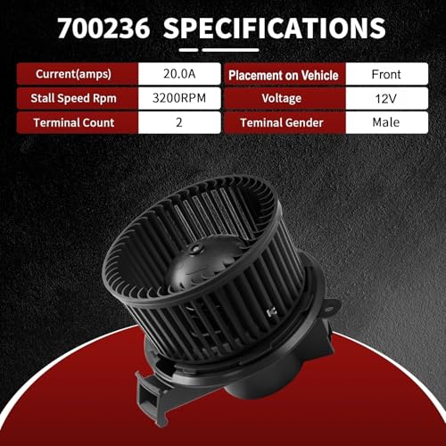 Image of Vetmor Front HVAC Blower Motor for 2008-2012 Buick Enclave, 2009-2012 Chevrolet Traverse, 2007-2012 GMC Acadia 2007-2010 Saturn Outlook, Replace OE# 20907444 20911076 22810567 22961461