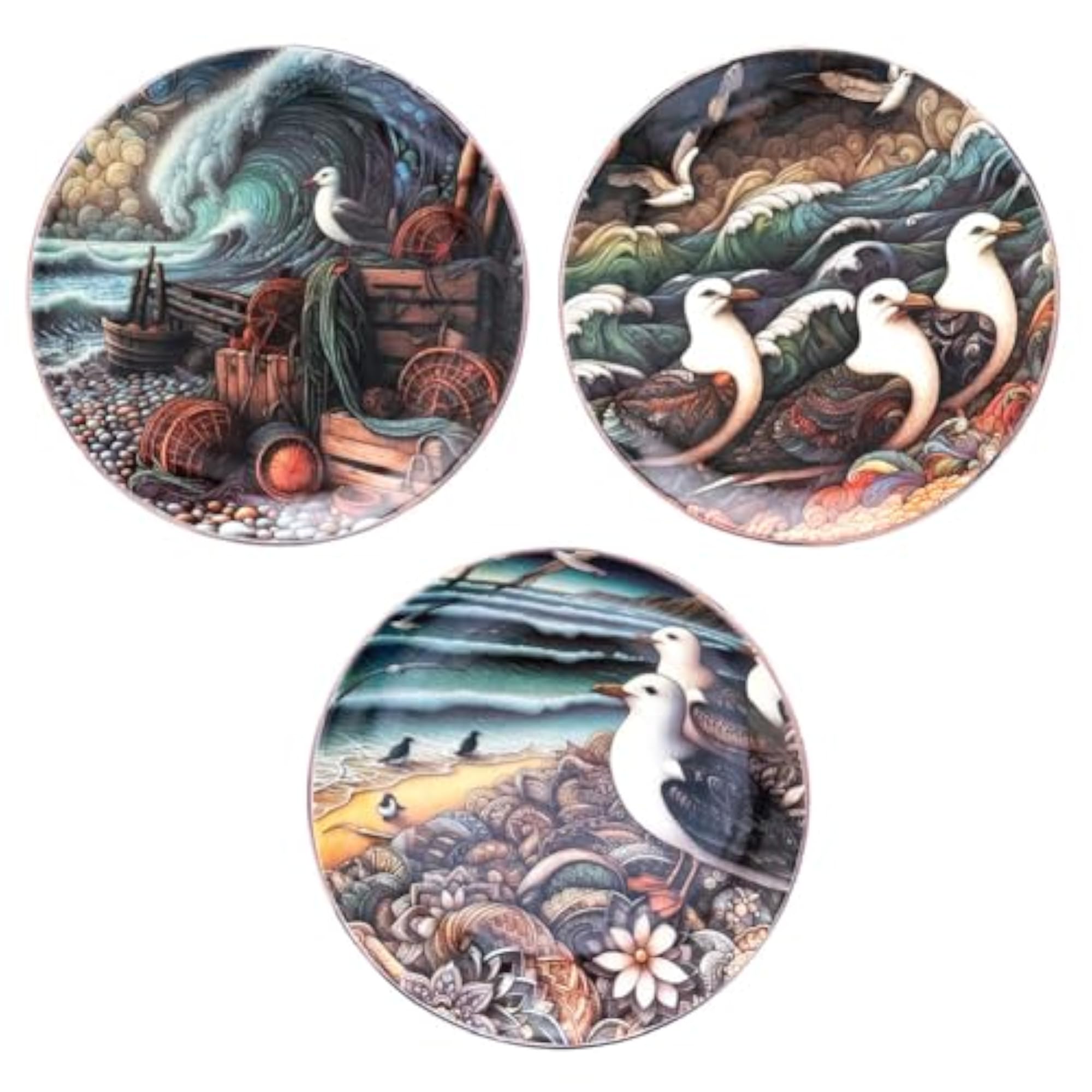 Wall Hanging Ceramic Plate Set of 3