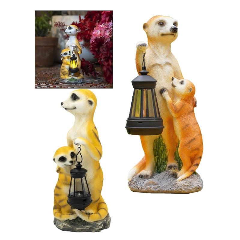 Lampe solaire jardin résine jaune balisage allée et décoration extérieure