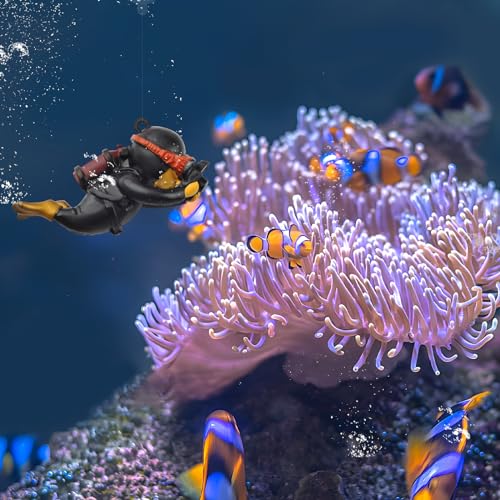 Image of onesimcr Floating Fish Tank Decorations, Aquarium Decorations, Lovely Diver Fish Tank Decorations, Floating Device Fish Tank Accessories,Suitable for All Kinds of Fish Tanks(Black)
