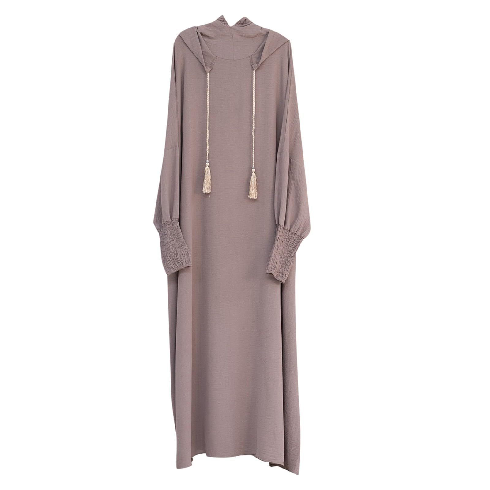Robe de Priere pour Femme Longue Robe Musulmane Élégante à Manches Larges Abaya Musulmane Moyen-Orient Jellaba Kabyle Mariage Soirée Ramadan 1 Pièces Taille Unique Vetements Musulman