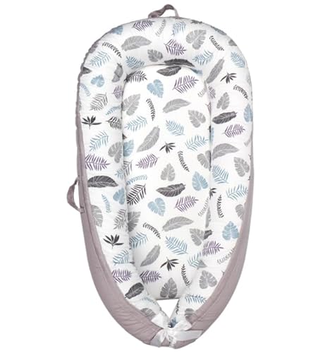 NXPZ Reducteur de Lit Bebe, Lit Bébé Nouveau-Né 90x50 cm, Doux et Confortable, 100% Coton, Couffin Réversible, Portable avec Poignée de Transport, pour Filles et Garçons de 0 à 24 Mois