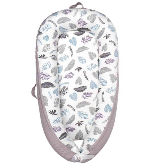 NXPZ Nido Bebé Recién Nacido, Reductor de Cuna 90x50 Cm, Suave y Cómodo, 100% Algodón, Cuna Reversible, Portátil con Asa, para Bebés Niños y Niñas de 0 a 24 Meses