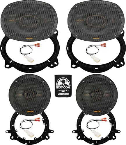 KICKER Speakers 6X9 & 6.5 inch for Subaru Crosstrek 2018-2024 Upgrade Kit - 2 Pairs of KS Series with Adapters and Harness, Car Audio Front & Rear Door Speaker 51KSC69304 & 51KSC6504