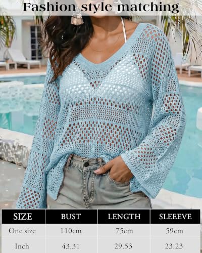 Image of CoCozy Crochet Cover Up for Women Mesh Hollow Out Bikini Cover Ups for Swimwear Summer Swimsuit 2026