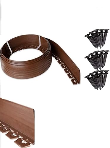 Valley View NDETC-60LB - Bordes para césped (30 cantidades), color marrón claro de 3.0in de alto, diseño innovador, 6.0ft de largo con estacas de