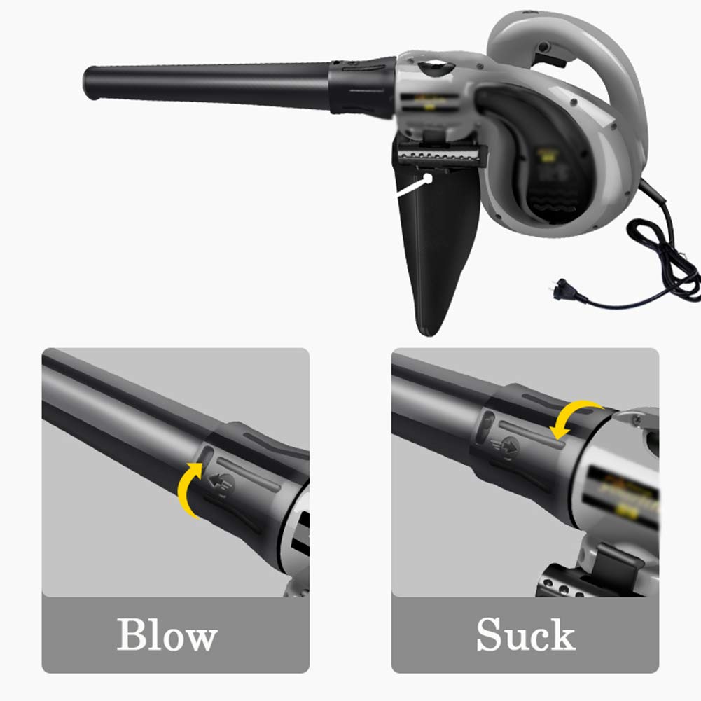 Spazzatrice e Aspirapolvere Elettrica Portatile 2 in 1,soffiatore per Foglie con Cavo da 2500W con Controllo Elettronico della velocità,per la Pulizia di Terrazze/Giardino