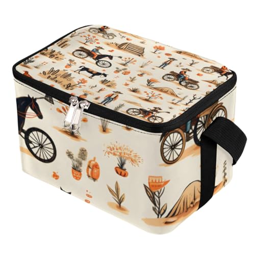 Lunch Bags for Women Men 9 Cans,Farmers Harvest Hot & Cold Food Delivery Bag Insulated Grocery Bag Insulated Lunch Box Farmland Cooler Bag for Office Work Picnic Beach
