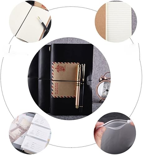 Miniatura 5 de TREXD - Cuaderno de piel sintética hecho a mano para diario vintage, cuaderno de bocetos, cuaderno de viaje