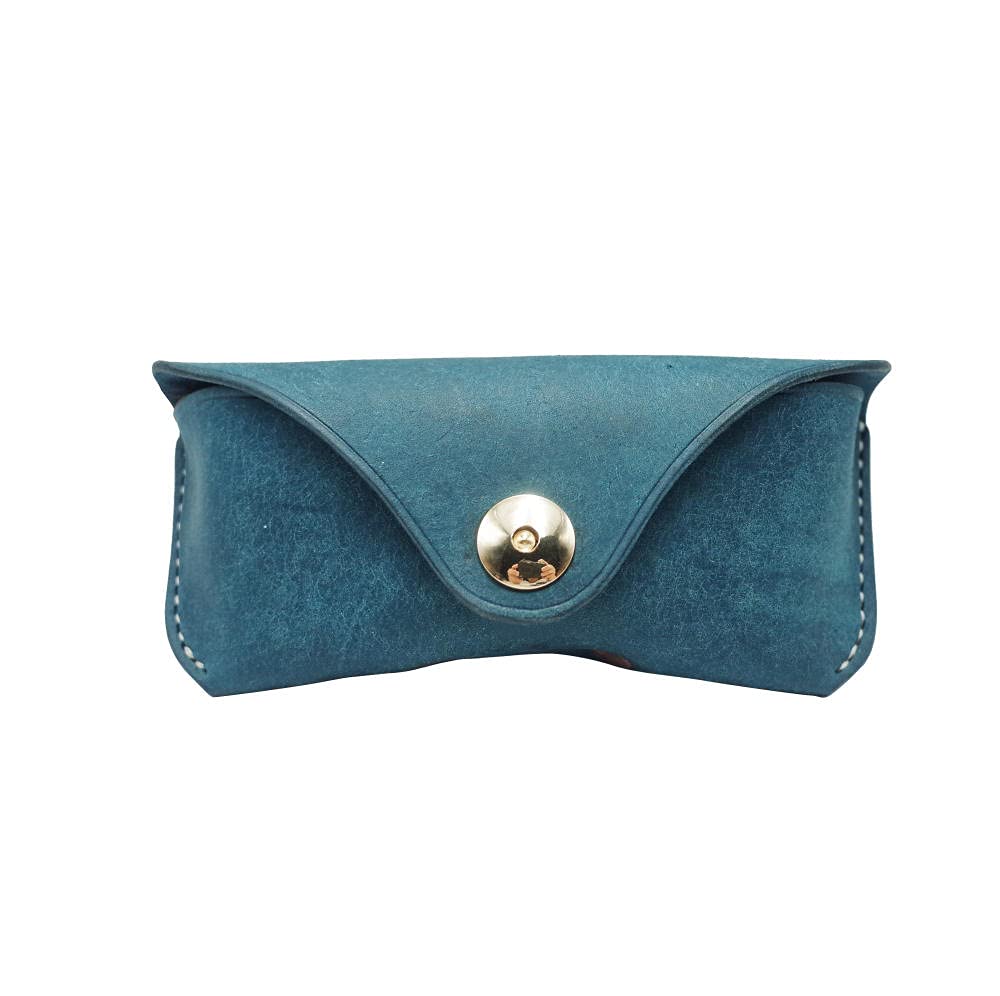 Brillenetui Sonnenbrillentasche Sonnenbrillen Etui Brillentasche Gestrüchte Pflanze Bräunung Haut Handgemachte Leder Retro Compact Sonnenbrille Gläser Fall-Blau