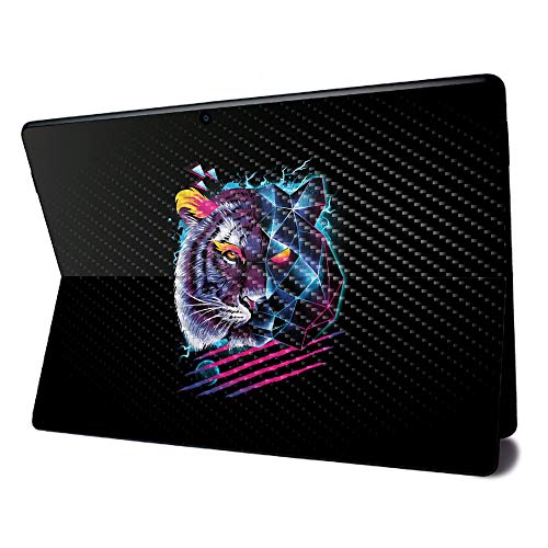 Image of MightySkins Carbon Fiber Skin for Microsoft Surface Pro X - Tight Tiger | Textured Carbon Fiber Finish | Easy to Apply, Remove, and Change Styles | Made in The USA