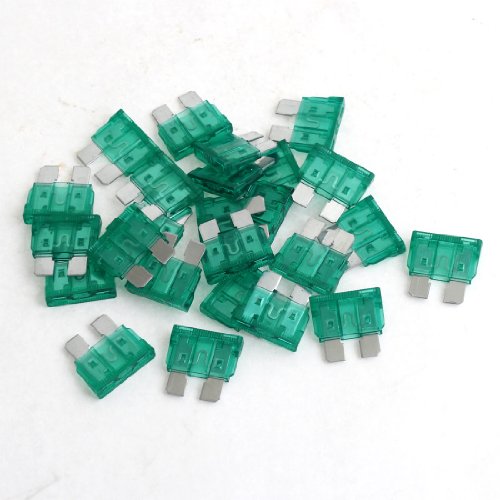 Ruilogod 25 Pcs 30A Green Plastic Blade Fuses for Car Auto