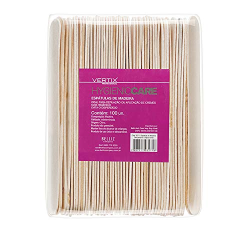 Vertix Espátula De Madeira Descartável 100Pcs