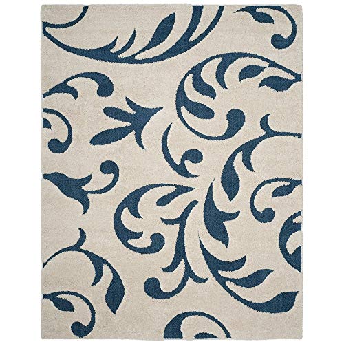 Image of Handwoven Microfibre 3D Rug for Living Room (Ivory & Blue, 3 X 5 Feet, Microfibre)