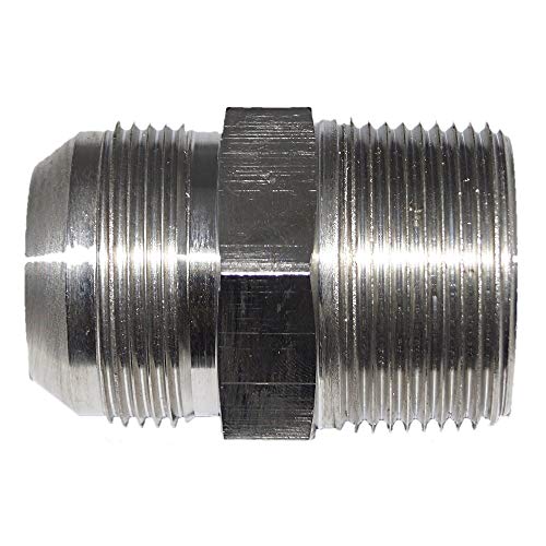 Rfs Stainless Steel Jic Flared Tube Fitting, Straight, 1 1/4" Tube Od Jic Male X 1 1/4" Npt Male #TOP2