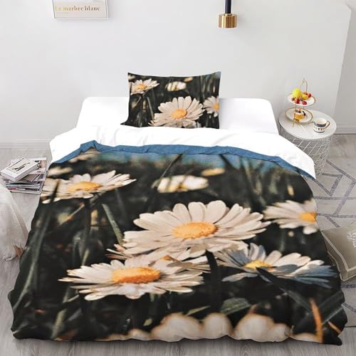 Housse de couette fleurs blanches literie douce pour de douces nuits