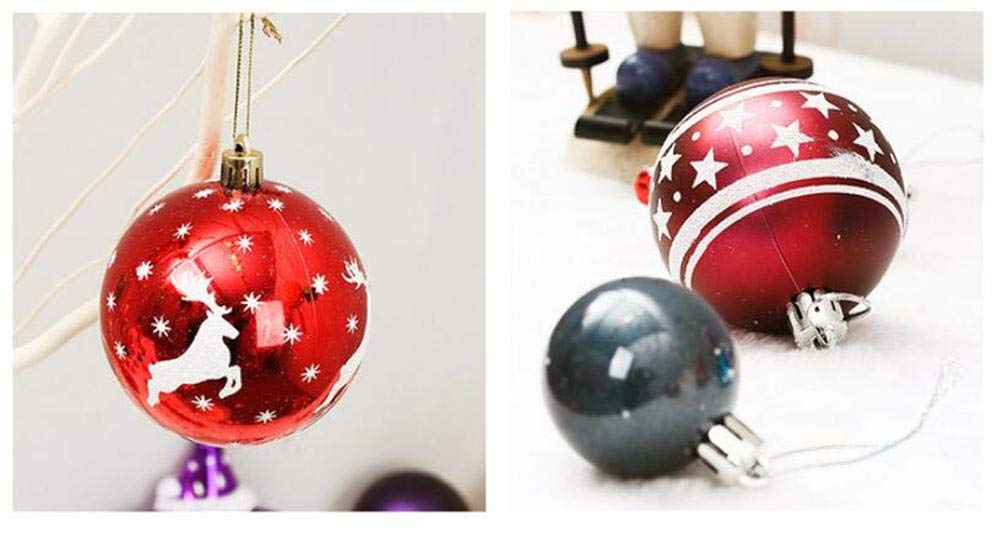 Palline di Natale in plastica da appendere, palline colorate, infrangibili, per decorazioni per feste di nozze, 60-70 pezzi