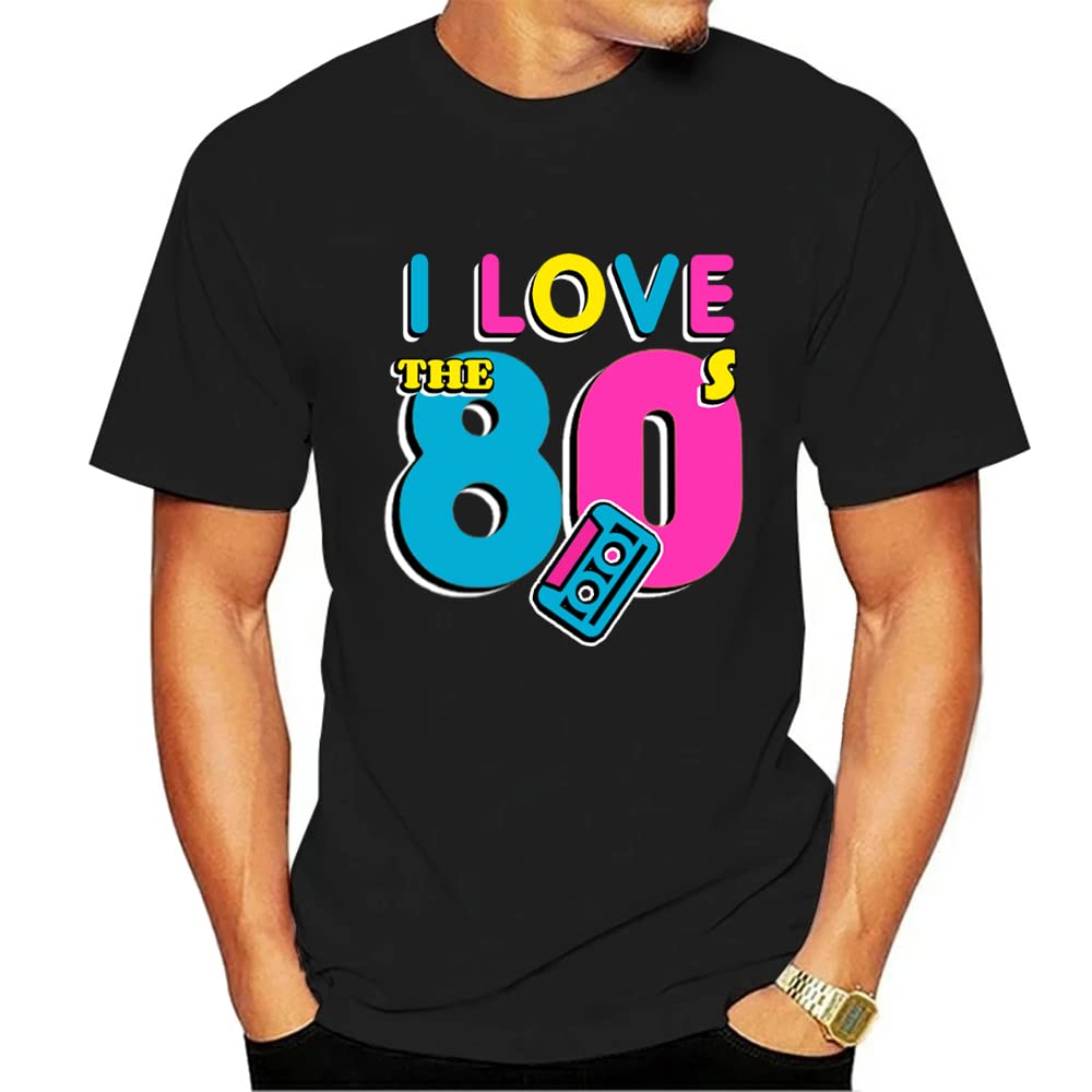 Smile Fish Men's I Love The 80s Shirt Costume 80s Shirt