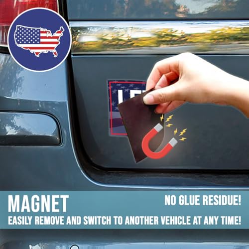 Image of Magnet Sticker Subtle Let's Go Taco Magnetic Anti Funny Leftist Feminist Social Justice Human Rights US Flag Magnet for Bumper, Refrigerator, Cruise Door, Car, Truck 7.5x3.75in